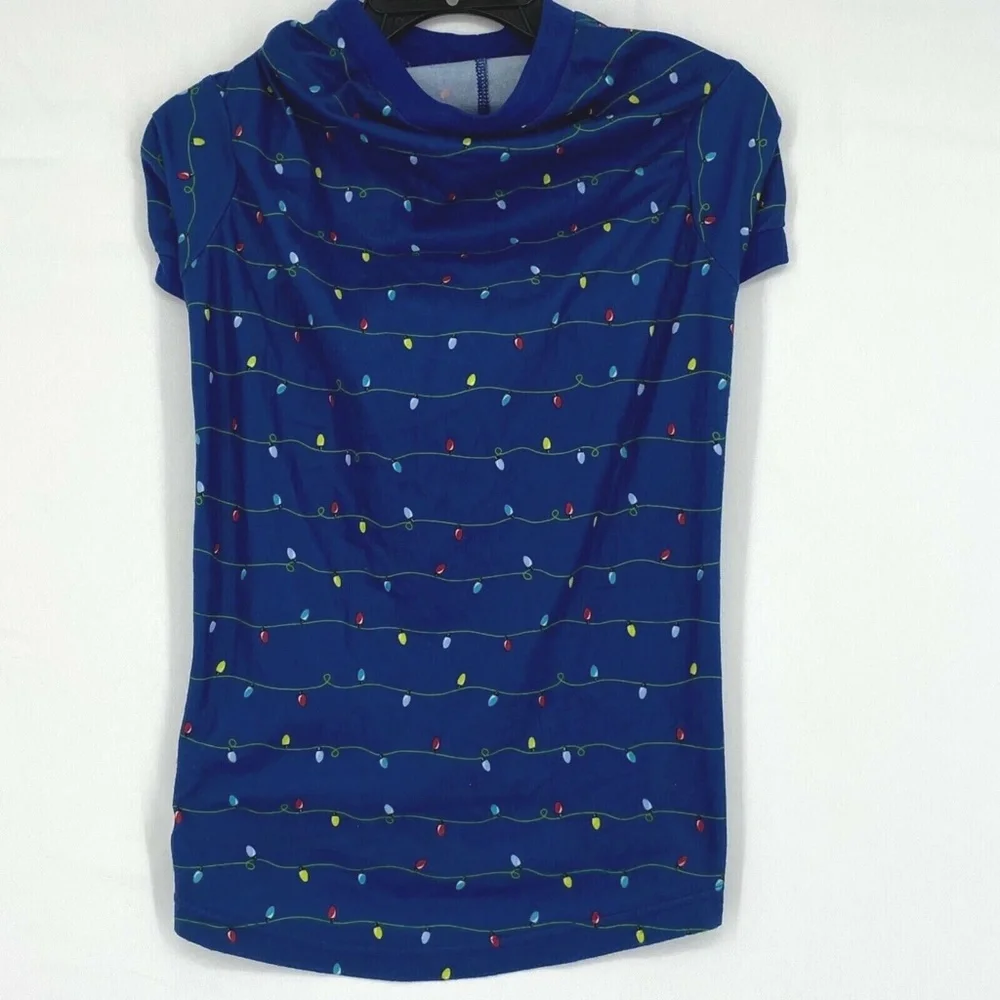 Matching Family Pajamas Pet Dog Size XXL Fleece Navidad Blue Holiday Lights